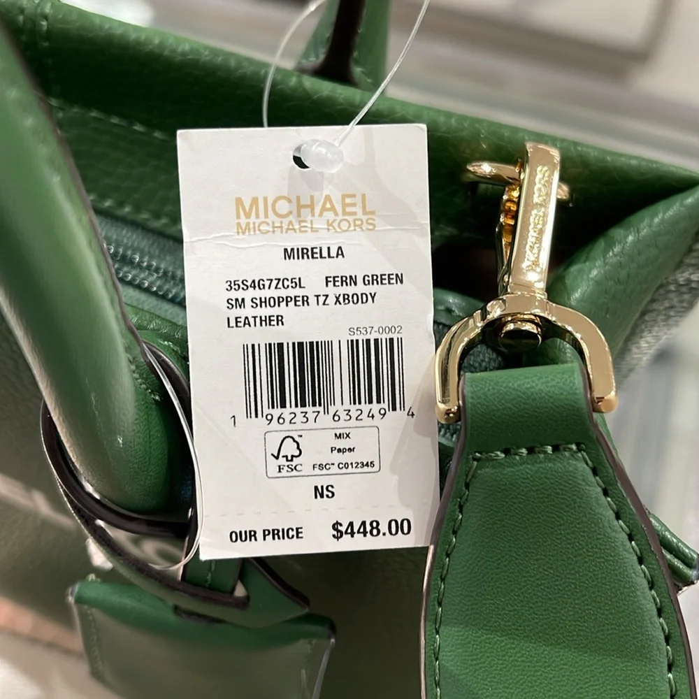 Michael Kors Mirella Small Pebbled Leather Shopper Crossbody XBODY Bag MK NWT
